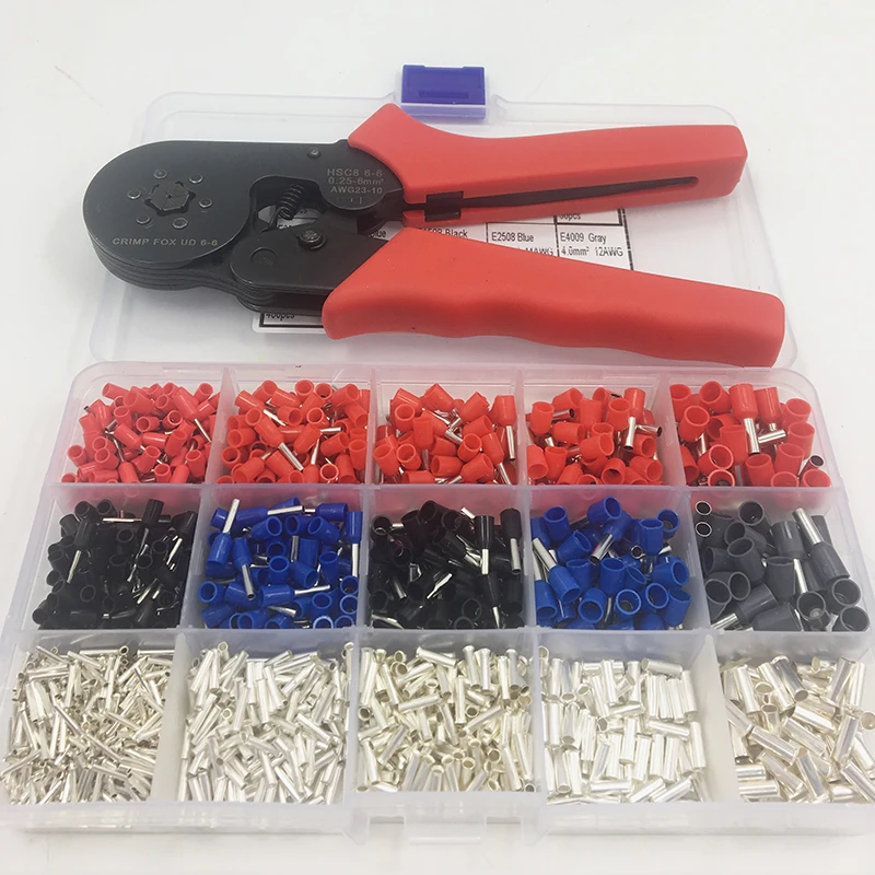 1530PCS Wire Terminal Crimp Connector plier set Insulated terminator Uninsulated End Ferrules | Обустройство дома