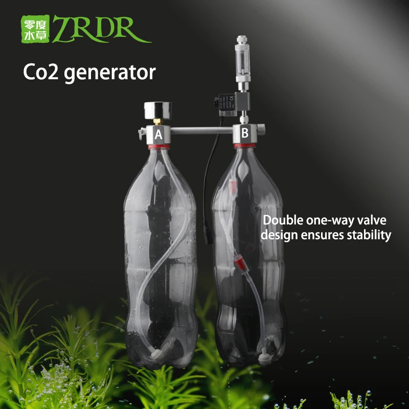 ZRDR аквариум DIY CO2 генераторная система комплект с регулировкой давления воздушного потока водное растение аквариум СО2 Соленоидный клапан