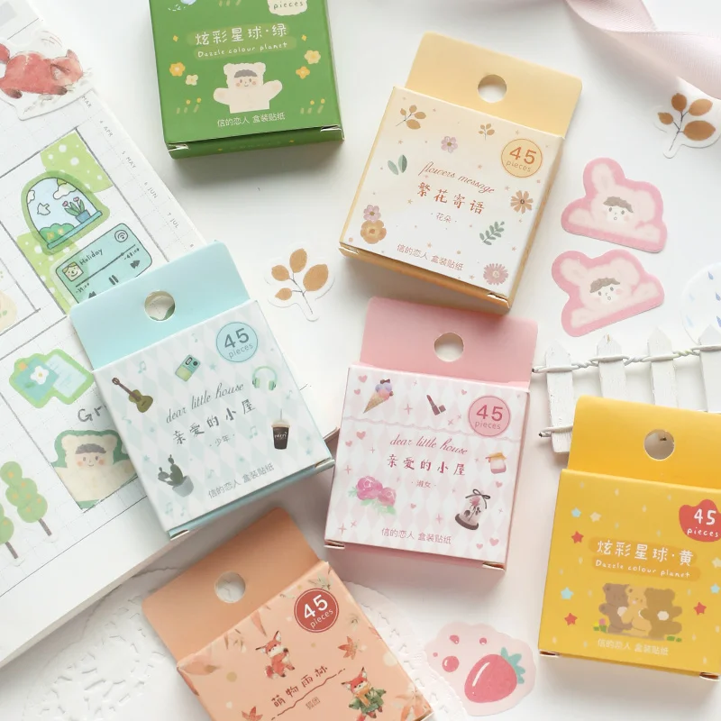 45 шт./кор. разноцветная планета серии декоративные канцелярские мини наклейки