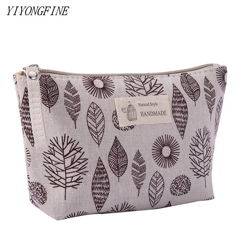 

Canvas Bear Tree Print Pattern Makeup Bag Women Travel Storage Bag Toiletries Organize Cute Cosmetic Bag Portable Make Up Bags
