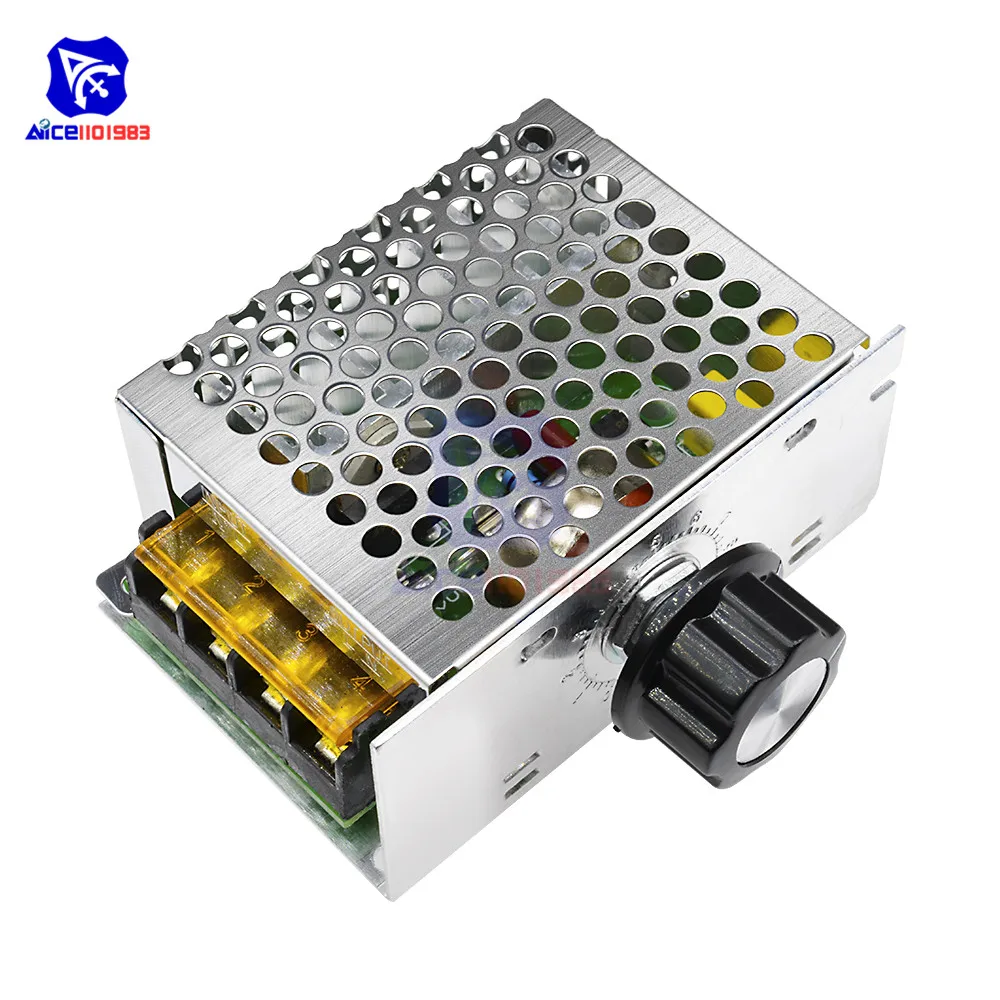 Diymore 4000 Вт AC 220 В SCR регулятор напряжения диммер регулятор скорости двигателя Модуль регулируемый потенциометр с Алюминиевый Чехол
