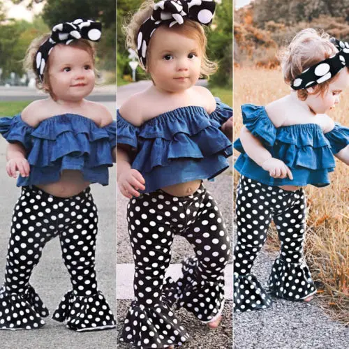 2018 новая детская одежда для девочек джинсовая рубашка с открытыми плечами и