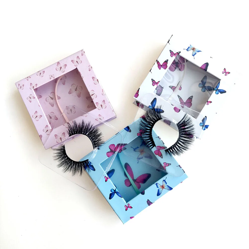

3D Chemical Fiber Series Natural Lasting Hot Selling Beauty Makeup False Eyelashes Custom Wholesale New Square Clamshell Box