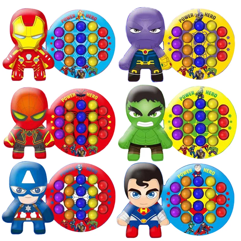 

Hot Push Bubble Cartoon Anime Image Fidget Popo It Super Hero Toy Anti-Stress Fingertip Popper Stress Relief for Adults Children