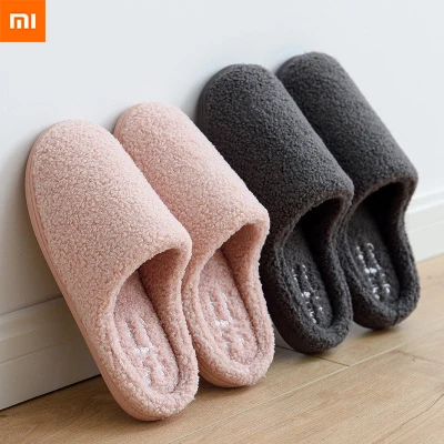 Новинка; Xiaomi Mijia Youpin; Домашние плюшевые хлопковые тапочки для женщин; ; Домашние Нескользящие мужские тапочки из хлопка с мягкой подошвой для влюбленных пар