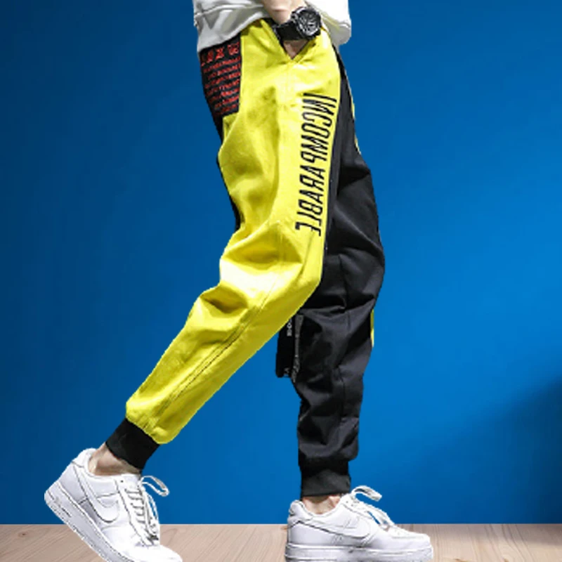 

Large Size Washed Overalls Men's Trousers Embroidered Harem Pants Printed Hip-Hop Pants Feet Pants Splash Proof