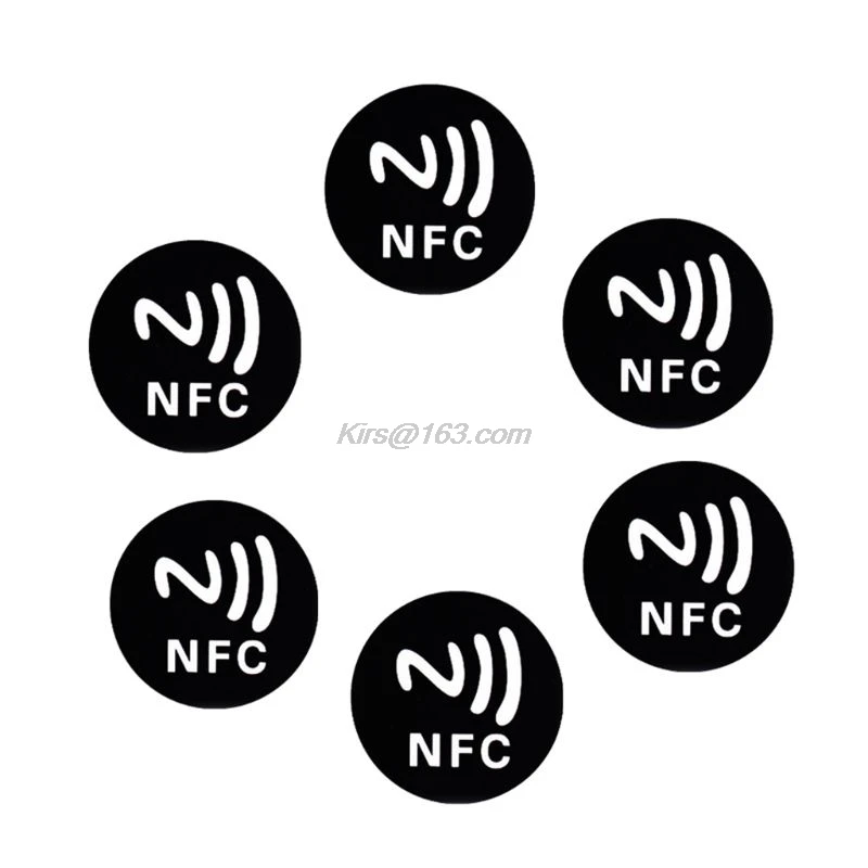 6 шт. черная универсальная анти-металлическая наклейка NFC Ntag213 меток NTAG 213