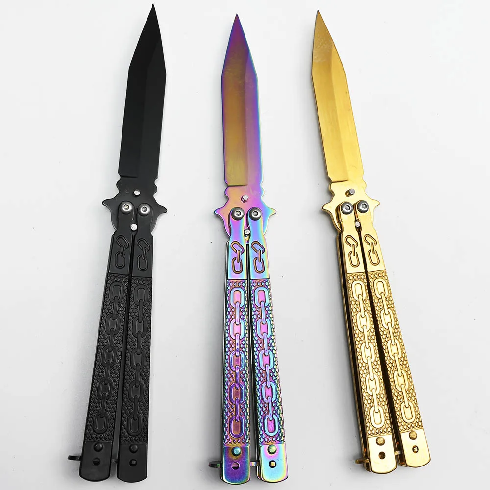 Балисонг нож бабочка тактическое снаряжение CS go неострые ножи Saty тренировочный