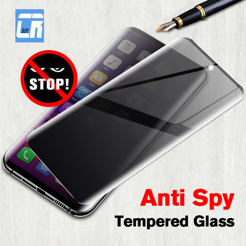 6D анти шпион полное покрытие из закаленного стекла для samsung Galaxy Note 9 8 10 Pro протектор экрана для samsung S8 S9 S10 Пленка Конфиденциальности