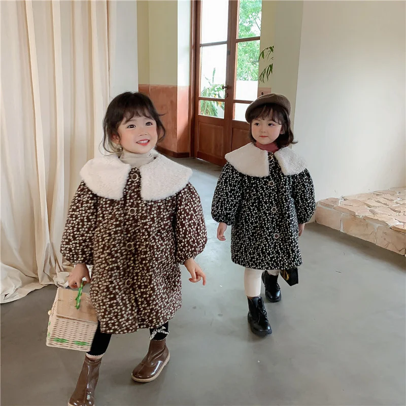 

Girls Baby's Kids Coat Jacket Outwear 2021 Floral Thicken Spring Autumn Cotton Zipper School Outfits Party Outdoor Children's Cl