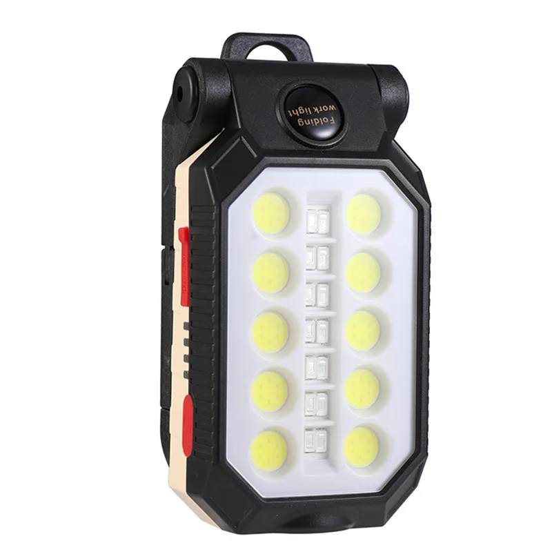 

Self Defense LED Work Light Flashlight, COB Rechargeable Work Lights with Magnetic Base & Hanging Hook, Emergency Portable Light
