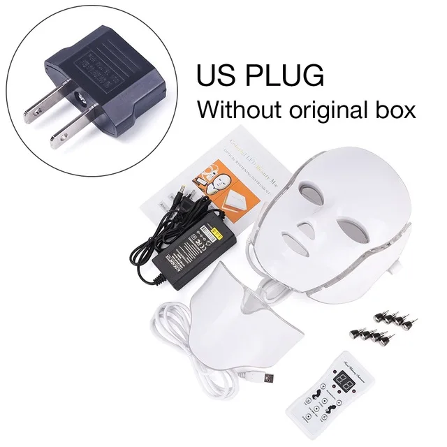 US Plug NO box Fototerapia Led фотон омолаживающая маска для кожи тушь для лица акне спектрометр тушь светильник для лица терапия маска - Цвет: US Plug NO box
