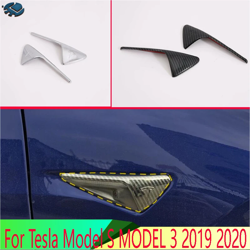 

For Tesla Model S MODEL 3 2019-2022 Car Accessories ABS Chrome Air Flow Vent Fender Trim Badge Sticker