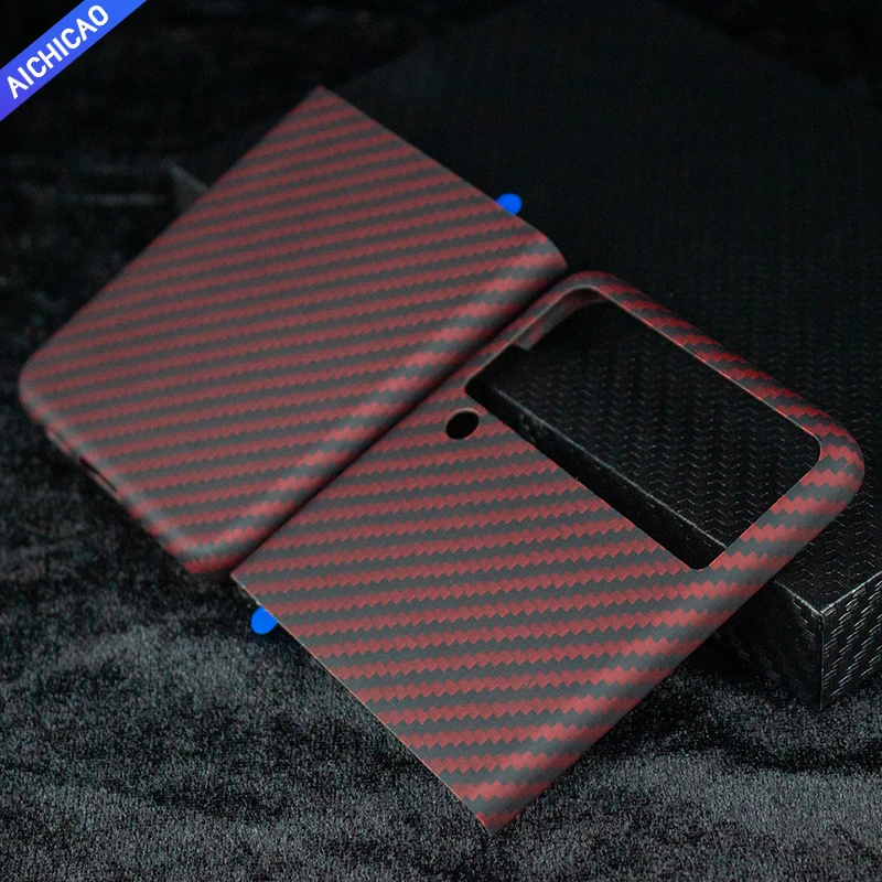 

ACC-Carbon case of Samsung Galaxy Z Flip 3 case Color carbon fiber case Aramid fiber For Z Flip3 Ultra-thin protective shell