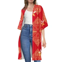 1moq women cardigan trench coat summer jacket outdoor sun protection kimono polynesia design style ladies fashion retro kimono