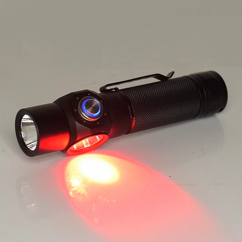 USB Перезаряжаемый красный светильник 180 нм портативный светодиодный фонарик градусов Регулировка нижней части с магнитом подходит для кемп... от AliExpress WW