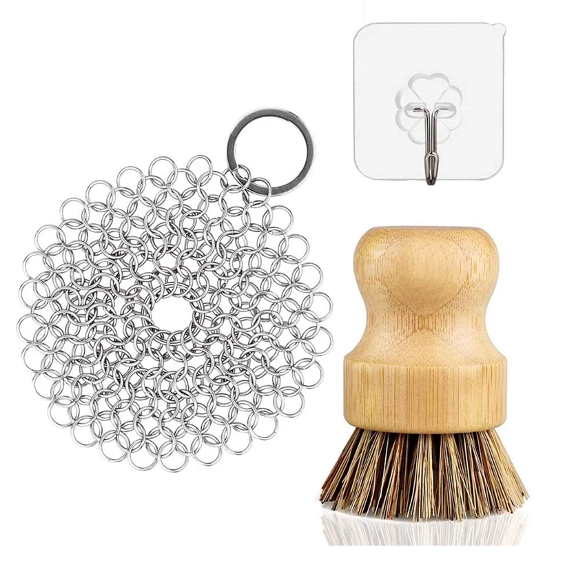 Щетки для чистки под дерево щетка гриля чугунной сковороды Голландская чугунный