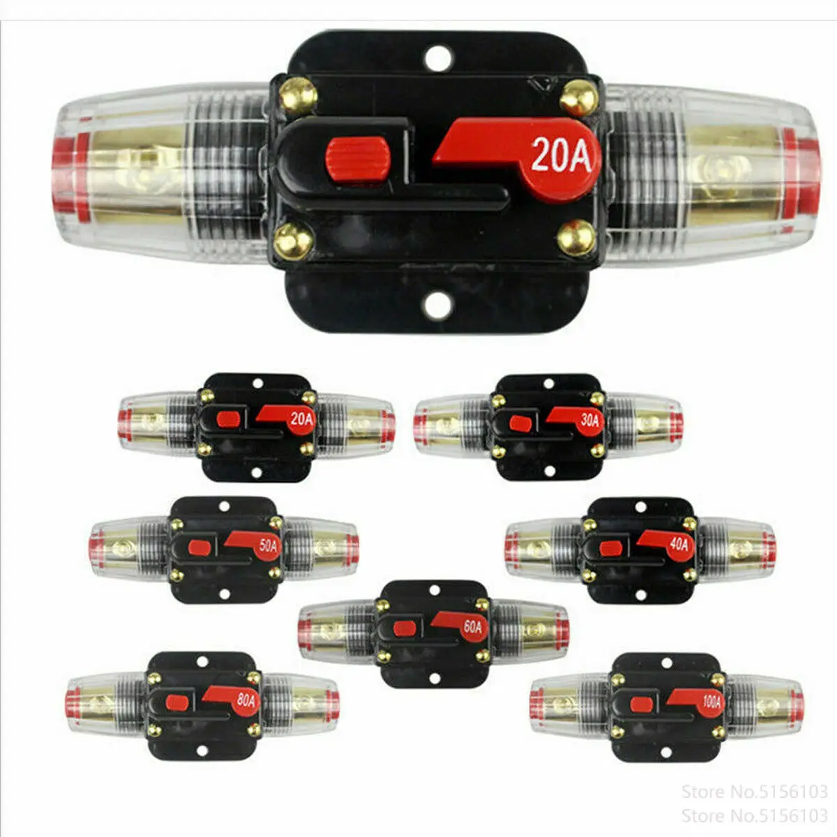 20A 30A 40A 50A 60A 80A 100A Car Truck Audio Amplifier Circuit Breaker Fuse Holder Stereo Amplifier Refit Fuse Adapter