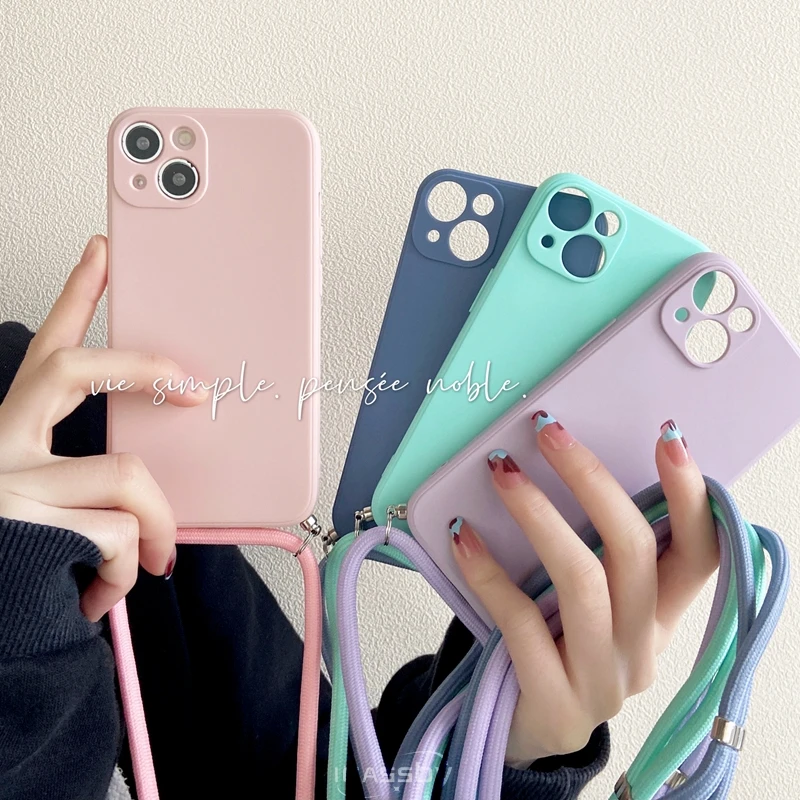 Кросс-боди шнур ремешок квадратный силиконовый чехол для телефона Huawei P30 Pro P40 Lite 4G
