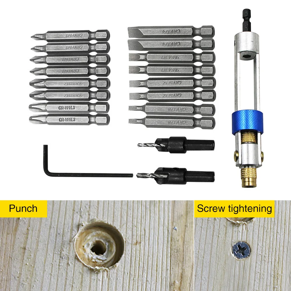 

20pcs Portable Multi-functional Drill Driver Double Use Hand Countersunk Professional HSS Bits Hard Tools Screwdriver Head Set