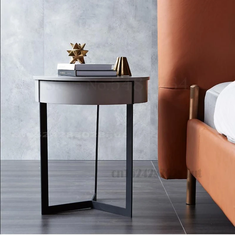 Nordic Light Luxury Bedside Table Iron Art Modern Minimalist Bedroom Furniture Small Apartment Net Red Locker | Мебель