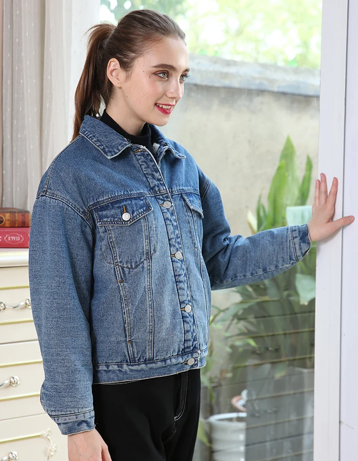 Женская теплая джинсовая куртка LEIJIJEANS, повседневная куртка с большим меховым воротником, новая модная модель большого размера с начесом на зиму