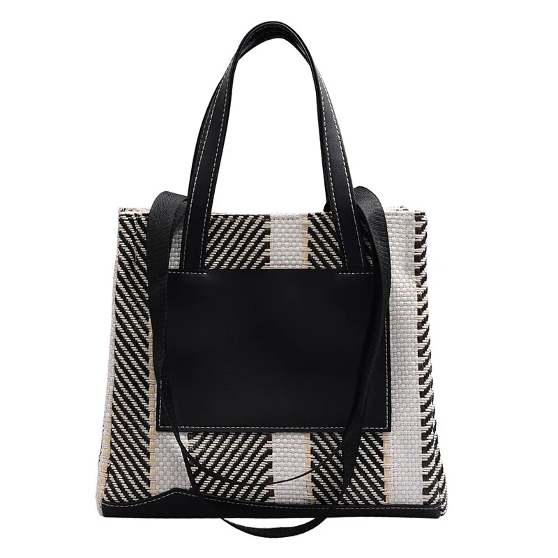 

Autumn new single shoulder bag net red tide ladies check handbag fashion casual tote bag