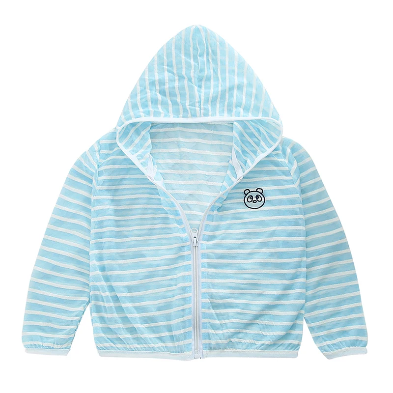 Летняя детская одежда для защиты от солнца Пальто унисекс с милым полосатым