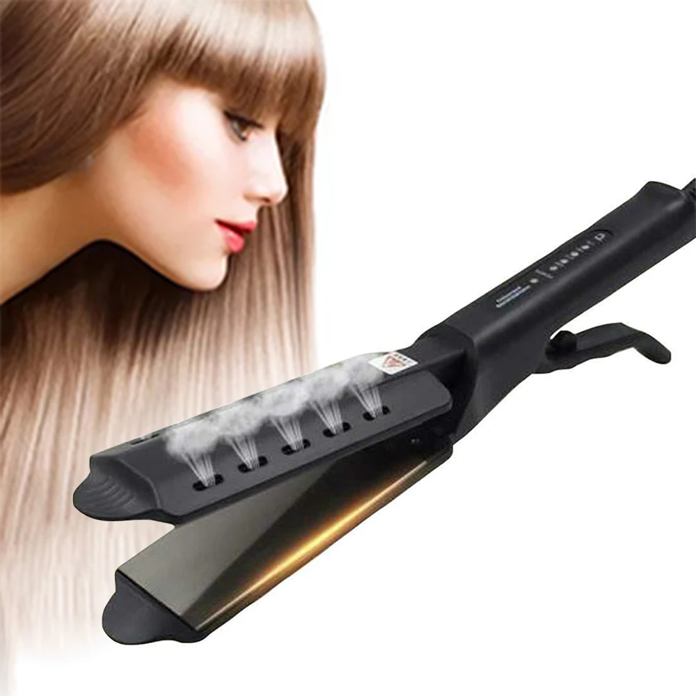 

Hair Straightener Flat Iron Steam Four-Gear Temperature Ceramic Tourmaline Ionic Short Hair Straighting Styler Iron Tool