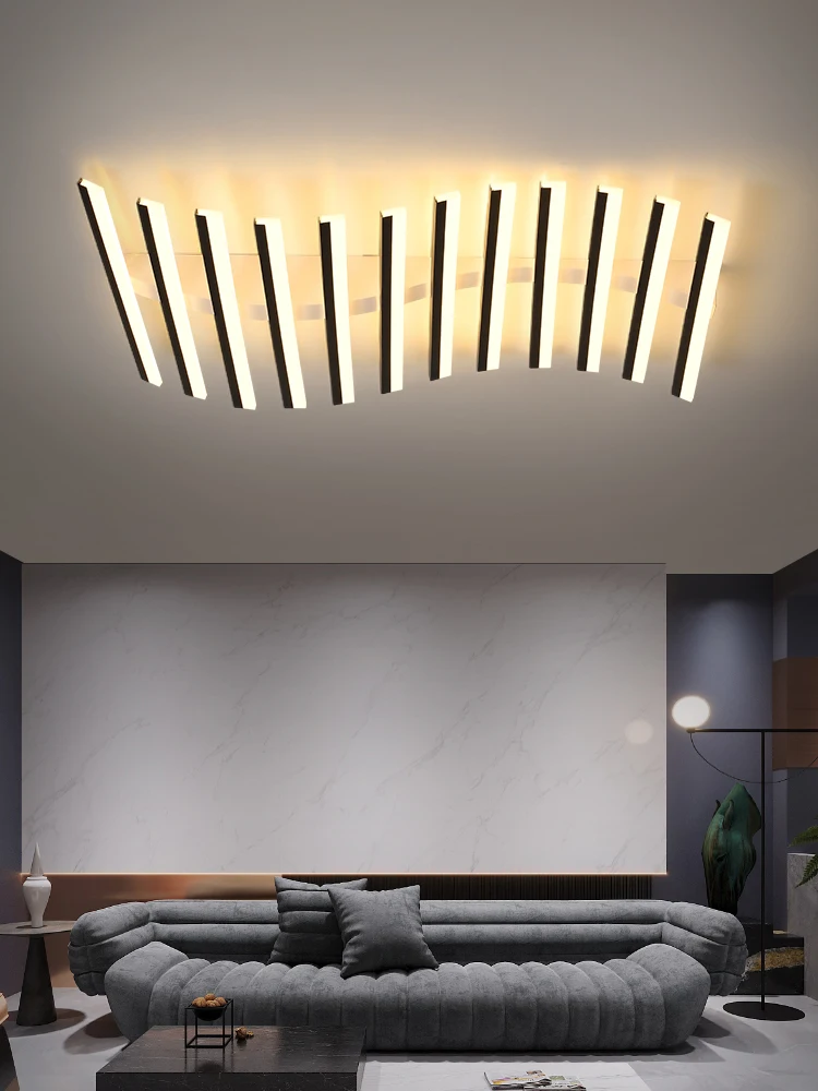 

Modern LED Ceiling Lamp Nordic Simple Designer Dining Room Living Room Office Bedroom Linear Ceiling Light White Black Acrylic