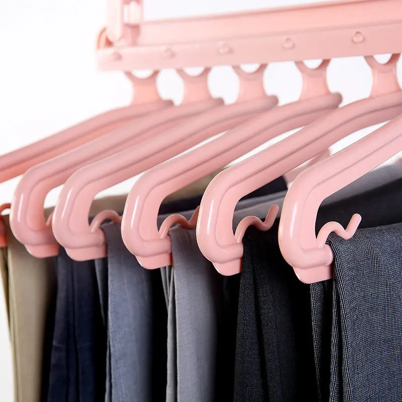 

Newest 5 in 1 Pant Rack Multifunction Shelves Stainless Steel Multi-Functional Wardrobe Magic Trouser Hangers U3