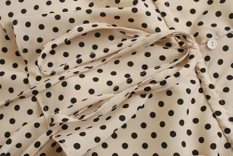 Женское элегантное платье с v-образным вырезом печать в горошек Повседневные