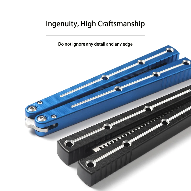 Цельнокроеный тренировочный нож-бабочка EDC Balisong с нескользящим рисунком и
