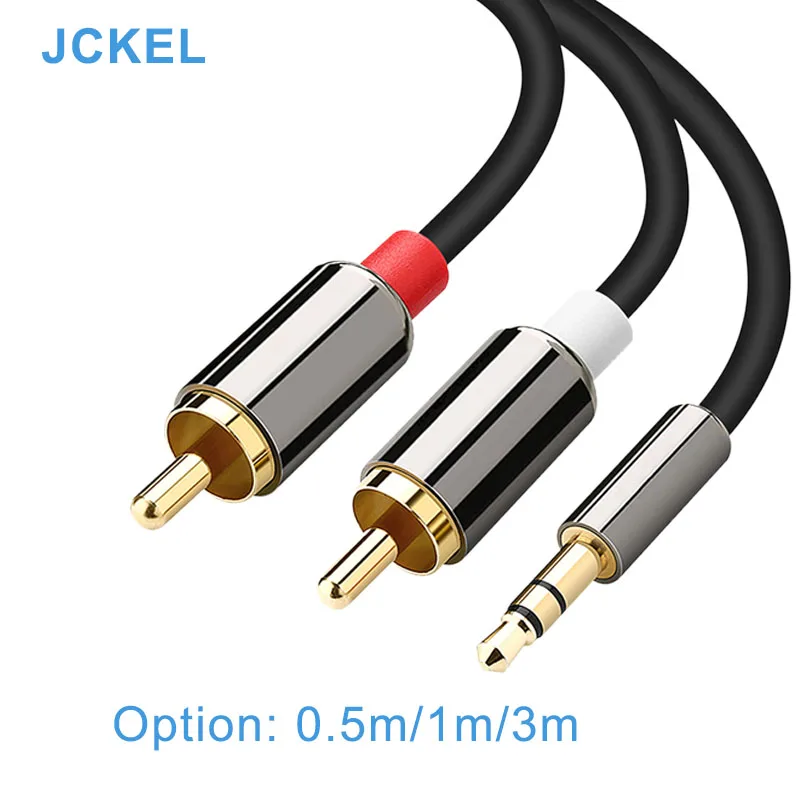 

JCKEL RCA Cable HiFi Stereo 2RCA to 3.5mm Audio Cable AUX RCA Jack 3.5 Y Splitter for Amplifiers Audio Home Theater Cable RCA