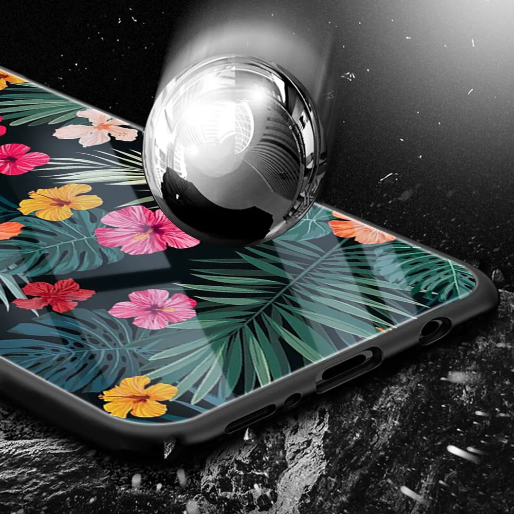 

Cartoon Flower Case For Samsung A50 A70 A21S A51 A71 M30 A21 A30 A40 A41 S9 S8 S10 S20 Plus Note 20 Ultra 10 Glass Phone Cases