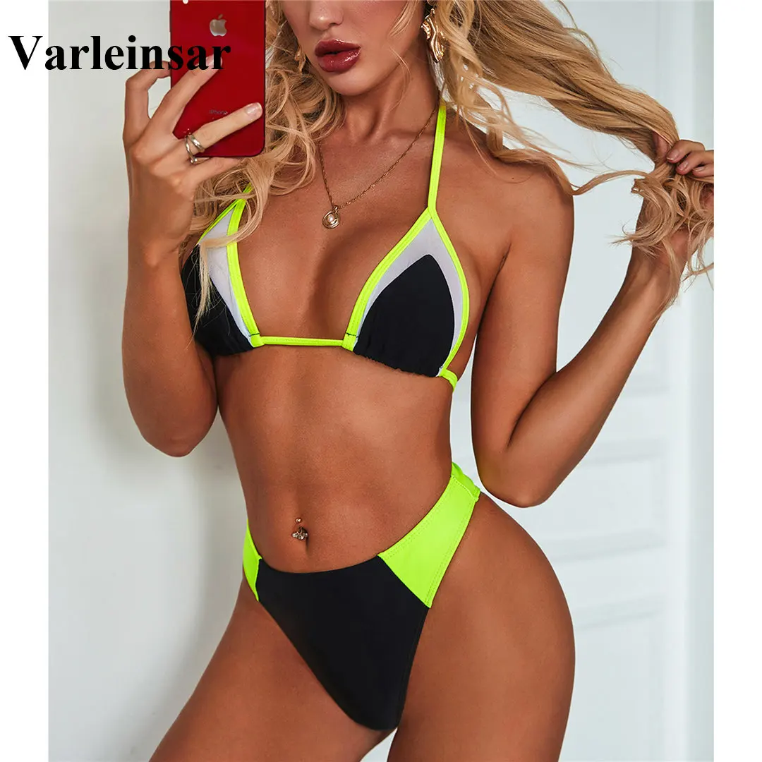 Новый сексуальный женский купальник бикини со средней талией 2020 купальный