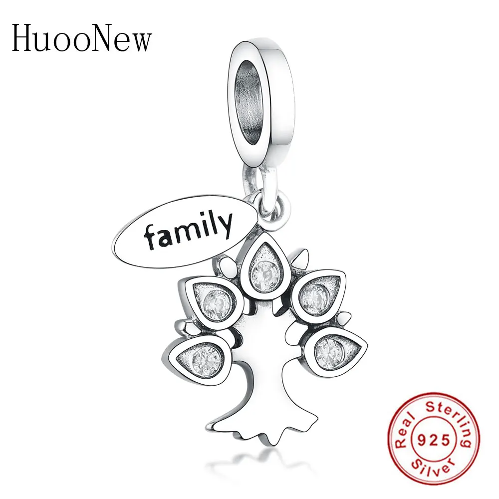 

Fit Original Brand Charm Bracelet 925 Sterling Silver Tree of Life CZ Cubic Zircon Teardrop Leaf Bead Making Family Berloque