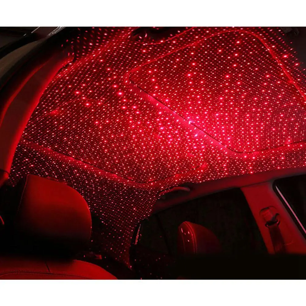 Car Atmosphere Light 5V Red USB LED Laser Remote Star Sky Lights Auto Interior Decoration Roof Ceiling Lamp | Автомобили и