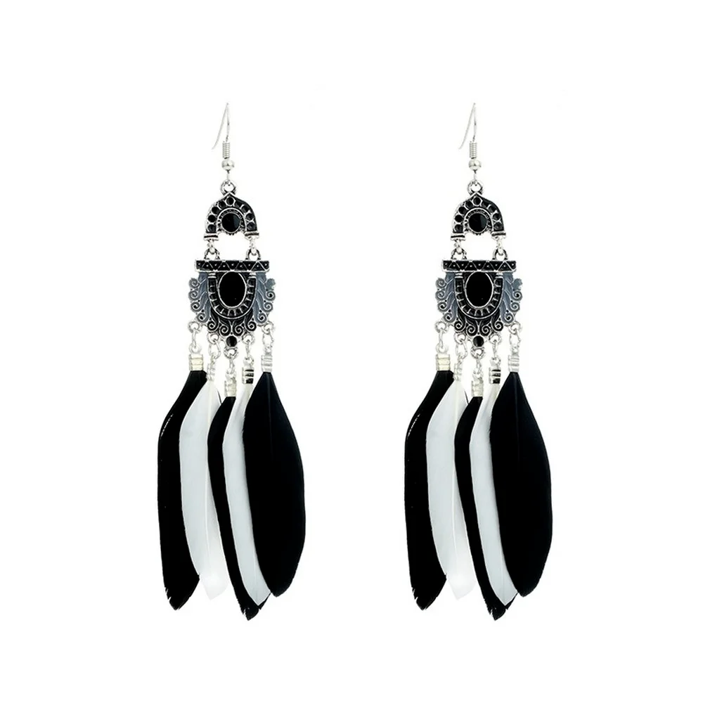 

China Fashion Earrings Women's Feather Multicolor Jewelry DIY Handmade Vintage Crochet Earrings Jewelry