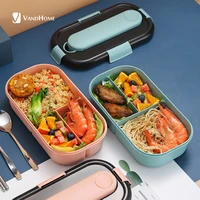 vandhome japanese plastic lunch box for kids school microwave bento box with compartment tableware leak proof food container box