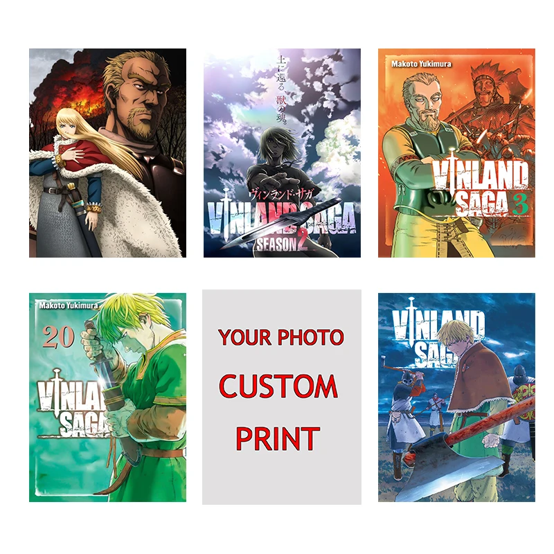 

Vinland Сага Мультфильм Аниме Манга Ретро постеры Декор домашней комнаты рисунок, для бара, для кафе Настенная Наклейка