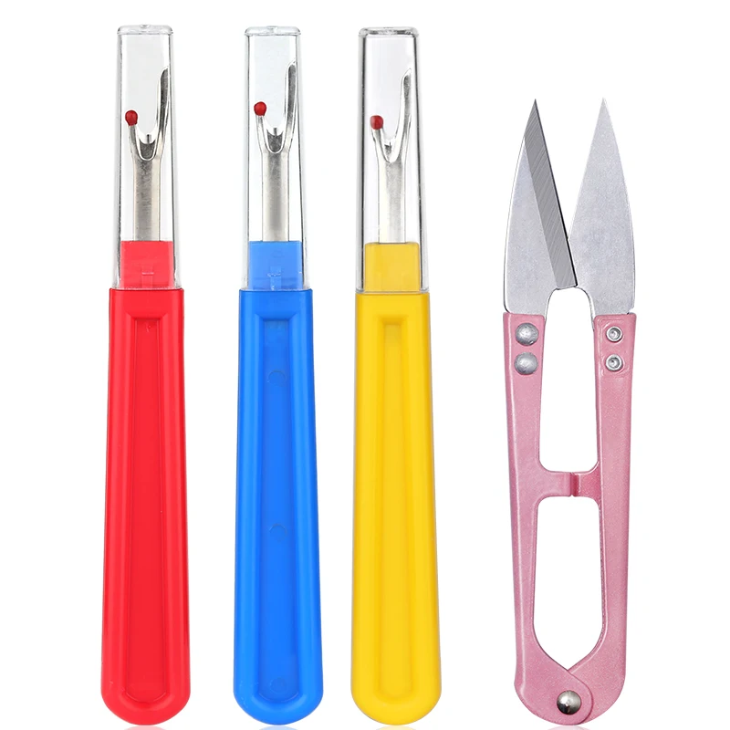 

Nonvor 4pcs Sewing Seam Ripper Thread Seam Remover Stitch with Trimming Scissors DIY Quilting Sewing Accessories Kits