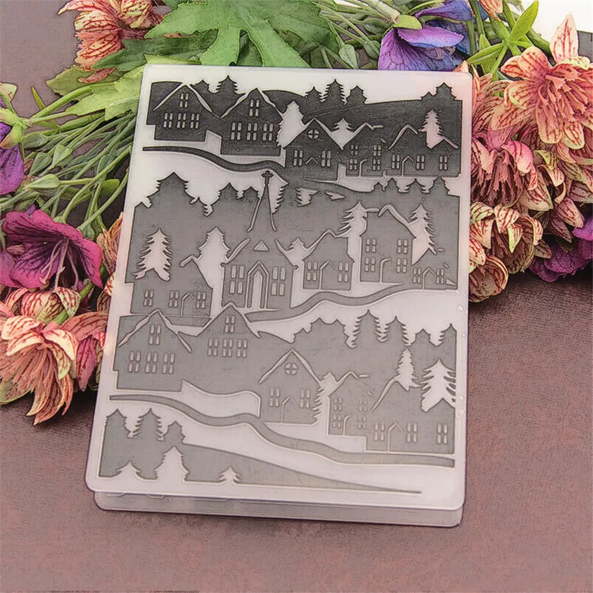 10 5x14 8 см Деревня папки для тиснения Пластик bump Скрапбукинг DIY шаблон Fondant