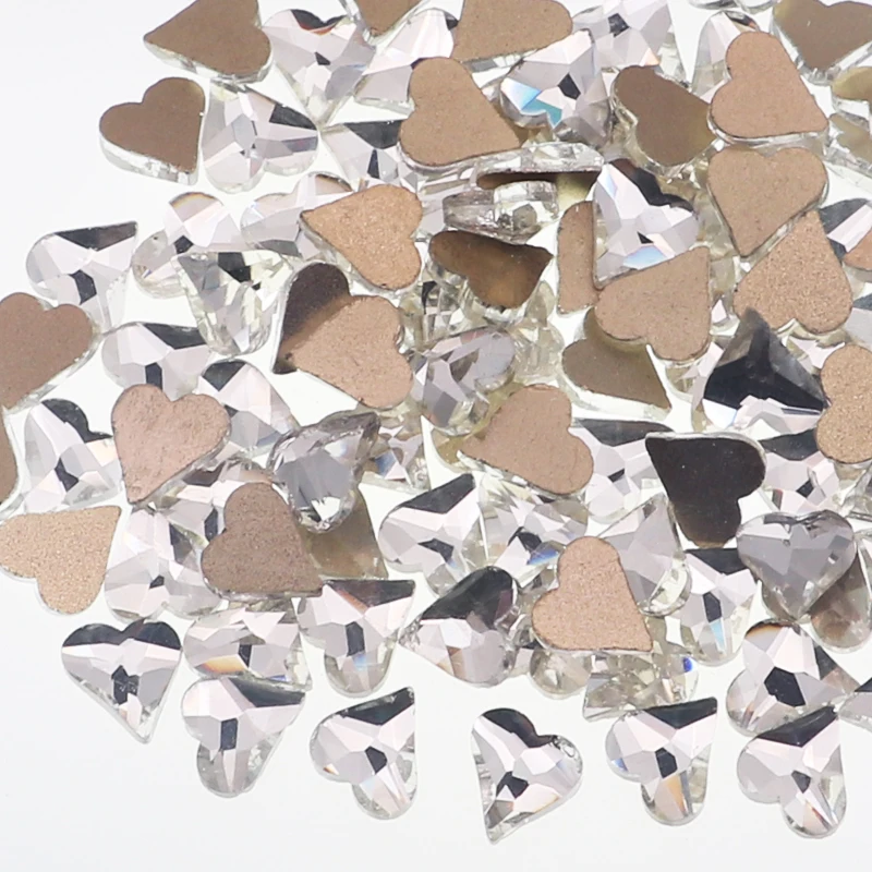 

20 шт./пакет высококачественные очаровательные Кристальные камни в форме сердца, объемные стеклянные кавайные стразы для дизайна ногтей для...
