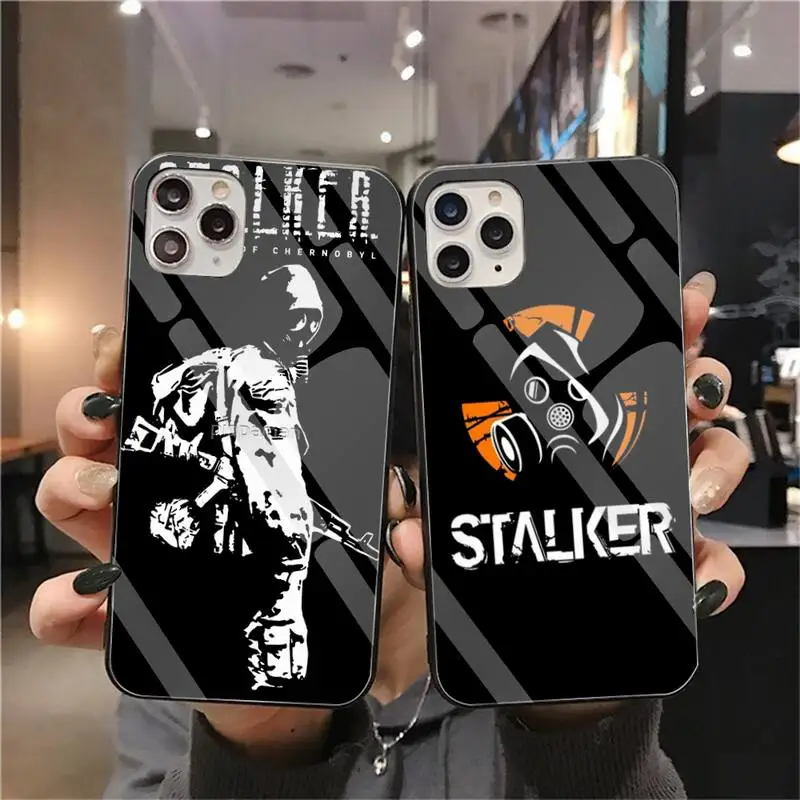 

HPCHCJHM stalker Black Soft Shell Phone Case Capa Tempered Glass For iPhone 11 Pro XR XS MAX 8 X 7 6S 6 Plus SE 2020 case