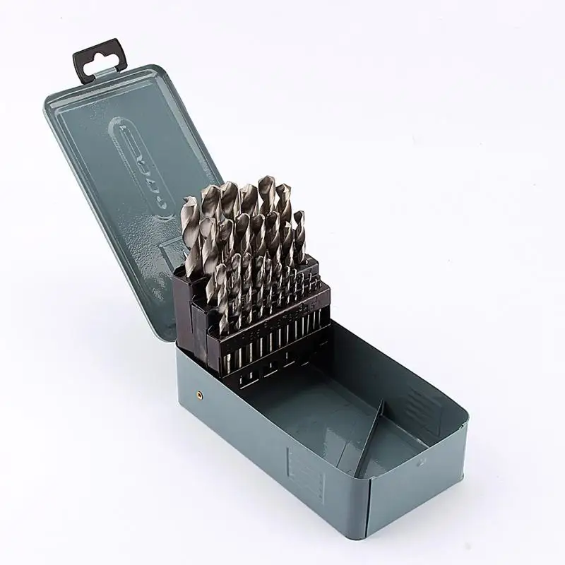 25 pcs HSS Drill Bit Set for Metal Wood 1-13mm with Storage Box Power Tools Accessories High Quality Drilling Bit Tool KIT