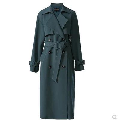 

Vintage Long Trench Coat England Style Windbreaker For Women Wool 2020 Autumn Winter Ladies Overcoat Outerwear Female Plus Size