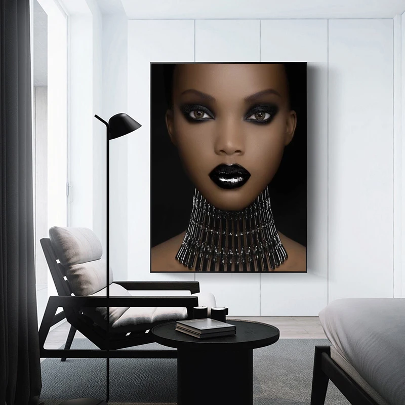 Африканский макияж черная девушка плакаты модель женские модные принты на