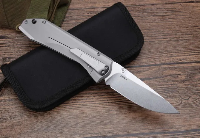 High Quality Titanium Alloy Tactical Folding Knife S35vn Blade Stone Wash Outdoor Camping safety-defend Pocket Military Knives