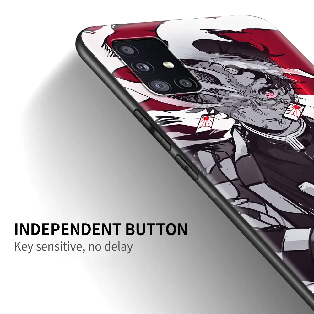 

Demon Slayer Phone Case For Samsung Galaxy A51 A71 A21s A31 A41 A11 A01 M30s M31 M51 Black Soft Silicone Covers
